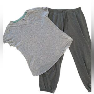 New Directions Intimates Pajamas Set 2 PCS Top Jogger Pants Gray Women S